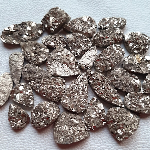 Pyrite Druzy Cabochon Wholesale Lot By Weight With Different Shapes And Sizes Used For Jewelry Making