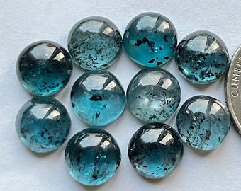 Top Selected 10 pcs 9mm Teal Kyanite Smooth Cabochon Loose Gemstone For Jewelry Making