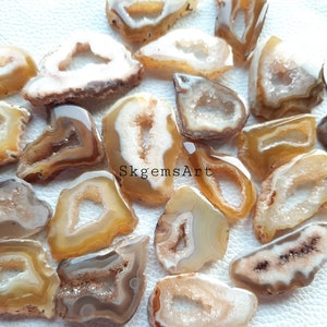 Colored Window Druzy  Geode Polished Slabs / Geode Slices / Druzy Agate Slices / Wire Wrapping, Necklace Stones / 1 inch to 2 inches