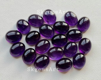 8x10mm Oval Amethyst, 10 pieces Pack, Cabochon Loose Gemstone For Making  Jewelry and pendant