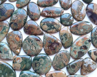 RHYOLITE Cabochon all'ingrosso Lotto a peso con diverse forme e dimensioni utilizzate per la creazione di gioielli