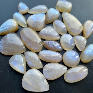 New African Belomorite Moonstone Cabochon Wholesale Lot By Weight With Different Shapes And Sizes Used For Jewelry Making