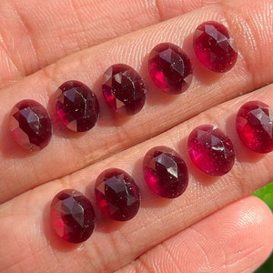 10 pcs Lot 7x9mm Natural Garnet Rosecut For Making Jewelry And Rings