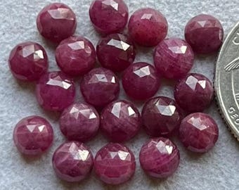 20 Stück Packung 5 mm Natürliche Rubin Rosecut - Top Qualität Rose Cut Flat Back Edelstein 20 Stück Lot für die Schmuckherstellung,