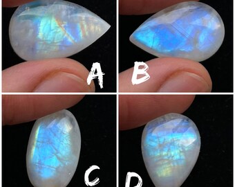 Top AAA+ Quality  Natural Rainbow Moonstone Cabochon Loose Gemstone For Making  Jewelry and pendant