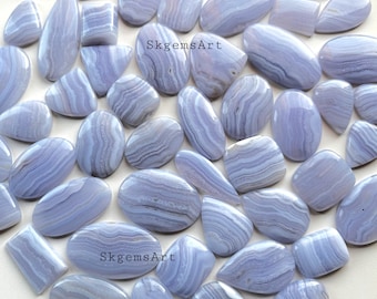 BLUE LACE Agate Cabochon Wholesale Lot By Weight With Different Shapes And Sizes Used For Jewelry Making