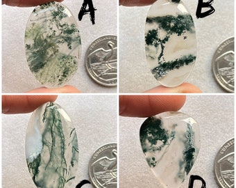 High Quality Designer Moss Agate Flatback Cabochon, With Very Cheap Price Loose Gemstone For Jewelry Making