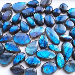 Pietra preziosa sciolta cabochon di labradorite BLU all'ingrosso per la creazione di gioielli immagine 4