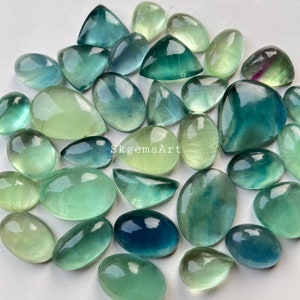 Top Green Flourite Cabochon Wholesale Lot By Weight With Different Shapes And Sizes Used For Jewelry Making