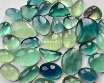 Top Green Flourite Cabochon Wholesale Lot By Weight With Different Shapes And Sizes Used For Jewelry Making