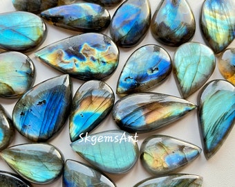 New Teardrop Blue Multi Labradorite Cabochon Shape Cabochon Loose Gemstone For Jewelry Making