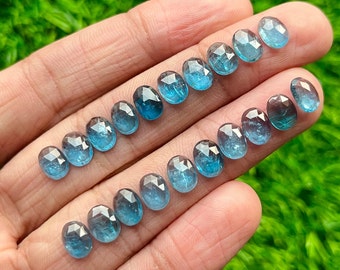 New 6x8mm 20 pcs Top Neon Kyanite Rosecut Loose Gemstone For Jewelry Making