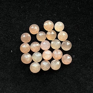 New 20 pcs Lot 5mm Peach Moonstone Rosecut Loose Gemstone For Making  Jewelry and pendant