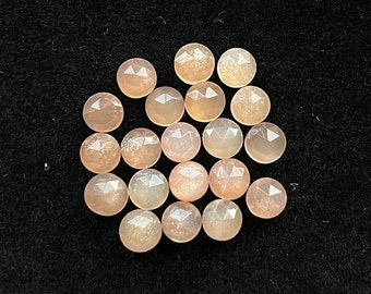 New 20 pcs Lot 5mm Peach Moonstone Rosecut Loose Gemstone For Making  Jewelry and pendant