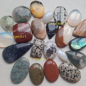 Wholesale Lot of Mixed Natural Gemstone Cabochon By Weight With Different Shapes And Sizes Used For Jewelry Making image 1