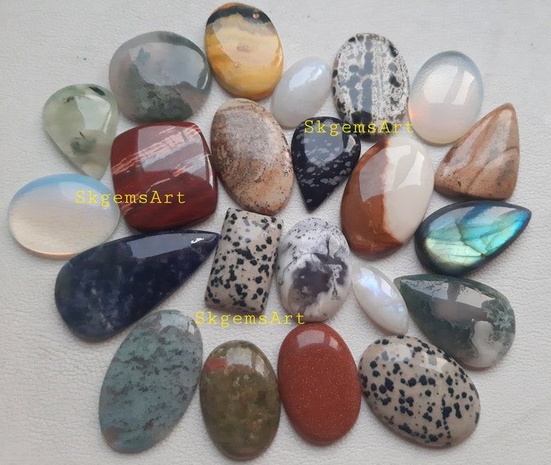 Wholesale Lot of Mixed Natural Gemstone Cabochon By Weight With Different Shapes And Sizes Used For Jewelry Making image 1