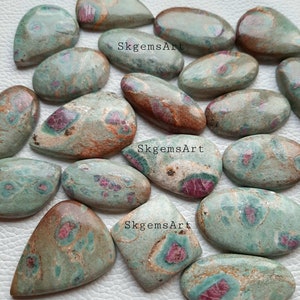 Natural Ruby Fuchsite Cabochon Wholesale Lot By Weight With Different Shapes And Sizes Used For Jewelry Making