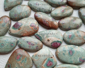 Natural Ruby Fuchsite Cabochon Wholesale Lot By Weight With Different Shapes And Sizes Used For Jewelry Making