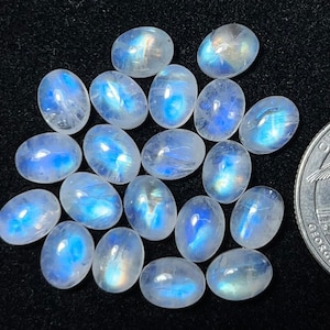 Top Rainbow Moonstone 20 pcs 6x8mm Oval Cabochon Loose Gemstone For Making  Jewelry and pendant