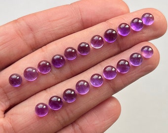 20 pcs pack 6mm Amethyst Round Cabochon Loose Gemstone For Making  Jewelry and pendant