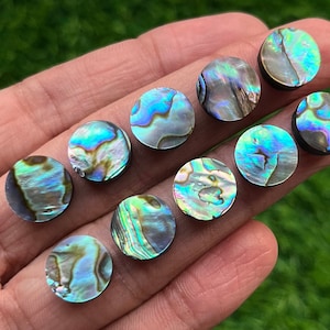 12mm 10 pcs Abalone Shell Round Cabochon Loose Gemstone For Making  Jewelry and pendant