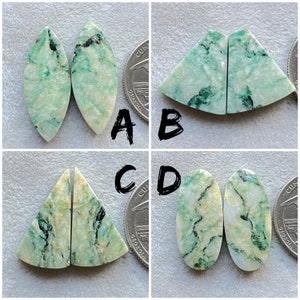 New Mariposite Matched  Pair Cabochon Used For Jewelry Making