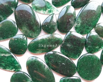 Green Aventurine Wholesale Lot  Cabochon By Weight With Different Shapes And Sizes Used For Jewelry Making