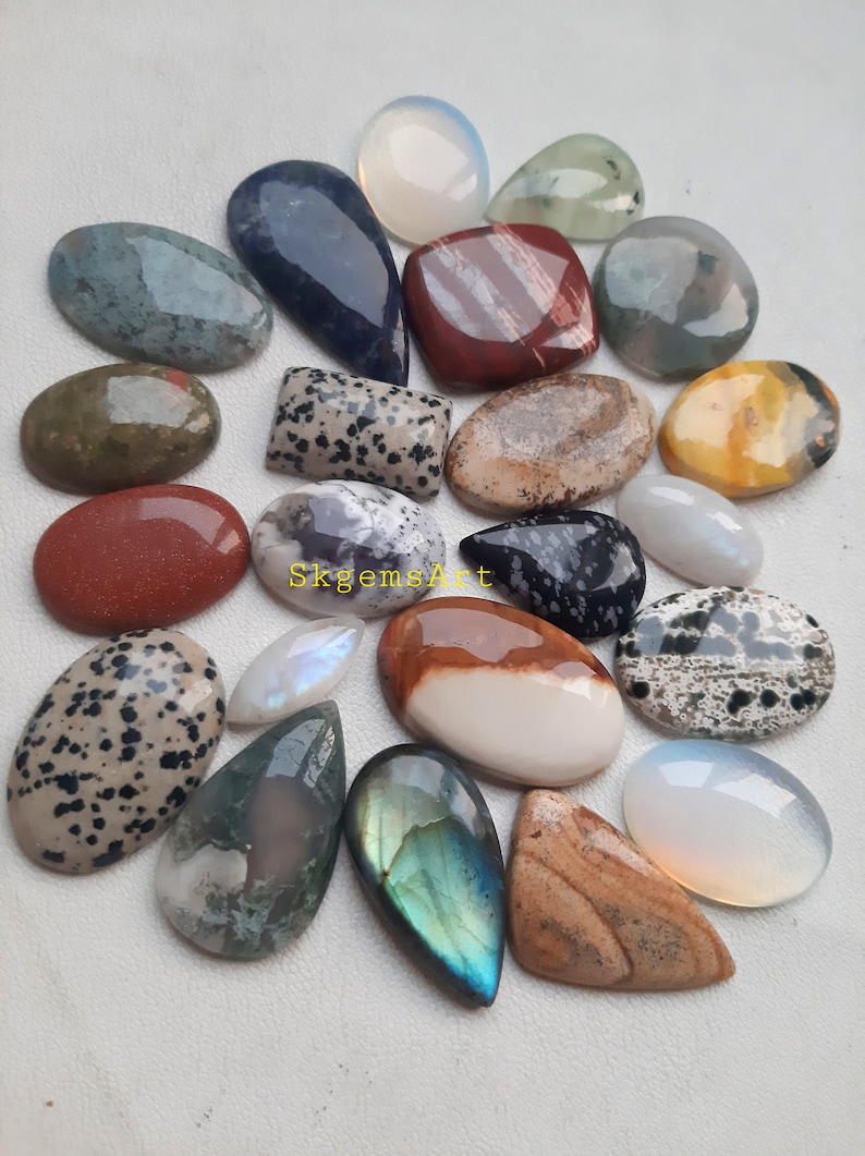Wholesale Lot of Mixed Natural Gemstone Cabochon By Weight With Different Shapes And Sizes Used For Jewelry Making image 2