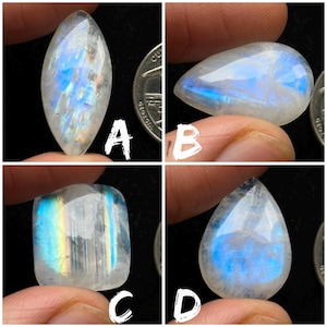 Top AAA+ Quality  Natural Rainbow Moonstone Cabochon Loose Gemstone For Making  Jewelry and pendant