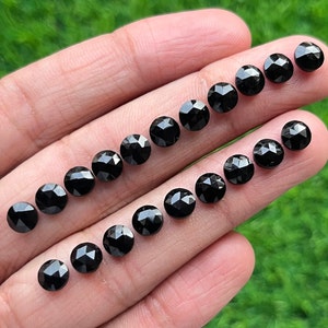 20 pcs Lot 6mm Black Onyx Rosecut Round Shape Loose Gemstone for Making Jewelry