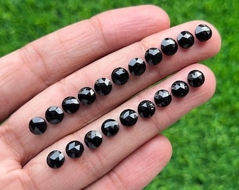 20 pcs Lot 6mm Black Onyx Rosecut Round Shape Loose Gemstone for Making Jewelry