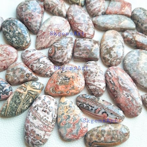 Natural Leopard Skin Jasper Cabochon Wholesale Lot By Weight With Different Shapes And Sizes Used For Jewelry Making