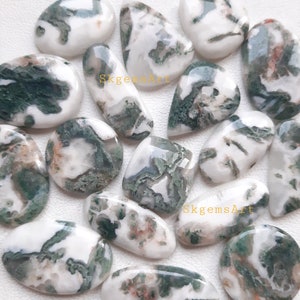 TREE Moss Agate Cabochon Wholesale Lot By Weight With Different Shapes And Sizes Used For Jewelry Making