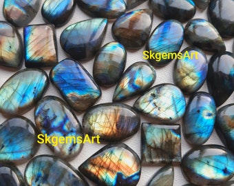 Wholesale Lot AAA+ Blue and Multi Both Fire Labradorite Cabochon Loose Gemstone For Jewelry Making