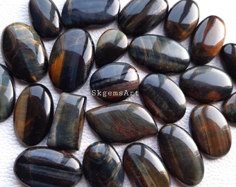 BLUE TIGER EYE Cabochon Wholesale Lot By Weight With Different Shapes And Sizes Used For Jewelry Making