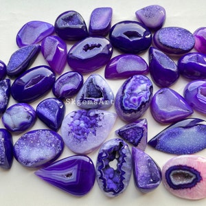 PURPLE Window Druzy Cabochon Wholesale lot, For Window Druzy Jewellery Making at bargain price White Window pendant