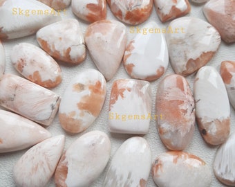 Natural Scolecite Cabochon, Wholesale Lot  Cabochon By Weight With Different Shapes And Sizes Used For Jewelry Making