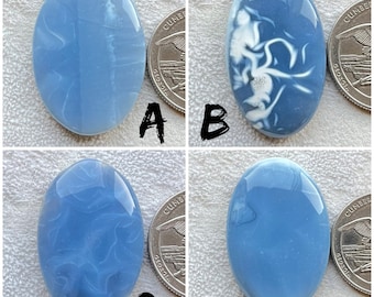 Hoogglans BLAUWE OPAL Cabochon gebruikt voor het maken van sieraden