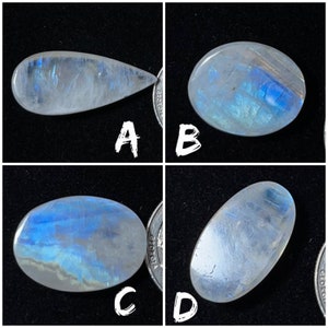 Cabochon de pierre de lune arc-en-ciel naturelle de qualité supérieure AAA , pierres précieuses en vrac pour la fabrication de bijoux et de pendentifs image 3