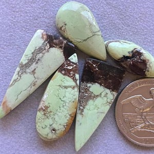 5 pcs Lot Natural Lemon Chrysoprase Cabochon Gemstone For Making Jewelry