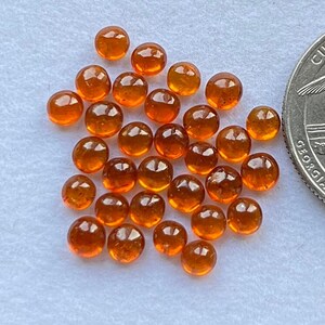 New 30 pcs Lot 4mm Round Orange Kyanite Smooth Cabochon Loose Gemstone For Jewelry Making