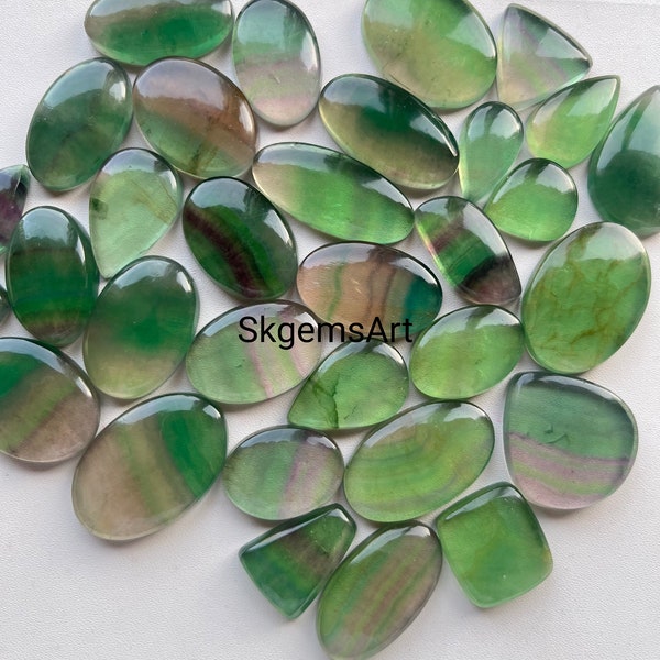 Top Bio Green Flourite Cabochon Wholesale Lot By Weight With Different Shapes And Sizes Used For Jewelry Making
