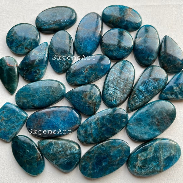 Neon APATITE Wholesale Lot  Cabochon By Weight With Different Shapes And Sizes Used For Jewelry Making