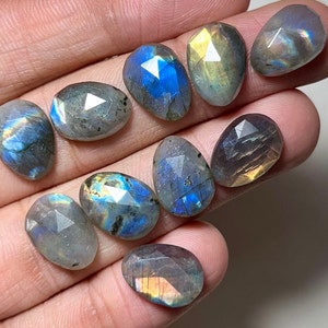 New 10x14mm Selected Spectrolite Labradorite Rosecut Loose Gemstone For Jewelry Making