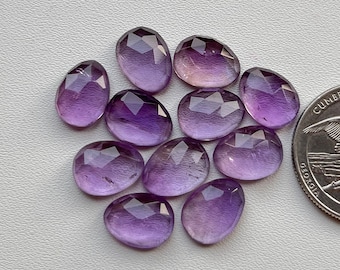 New Pink AMETHYST Cut Slice - Top Quality  Rose Cut Flat Back Gemstone 10 Pieces Lot For Jewelry Making, Pendant, Ring