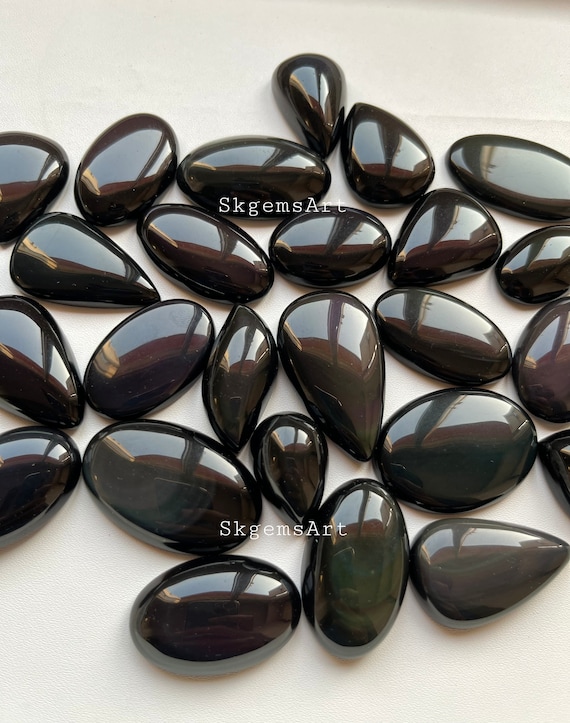 29.26mmx65.54mm Natural Rainbow Obsidian Cabochon Gemstones Cab Gems Jewelry US SELLER