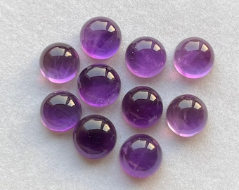8mm 10pcs pack Amethyst Round Cabochon Loose Gemstone For Making  Jewelry and pendant