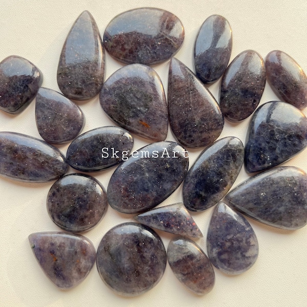 Natural Iolite Sunstone Cabochon Wholesale Lot  Cabochon By Weight With Different Shapes And Sizes Used For Jewelry Making