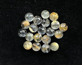 New 20 pcs Lot 5mm Golden Rutile Rosecut Loose Gemstone For Making  Jewelry and pendant