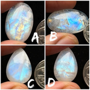 Top AAA+ Quality  Natural Rainbow Moonstone Cabochon Loose Gemstone For Making  Jewelry and pendant